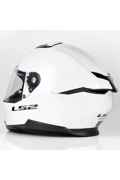 LS2 Stream 2 Beyaz Kapalı Motosiklet Kaskı Şeffaf Camlı - Resim 4