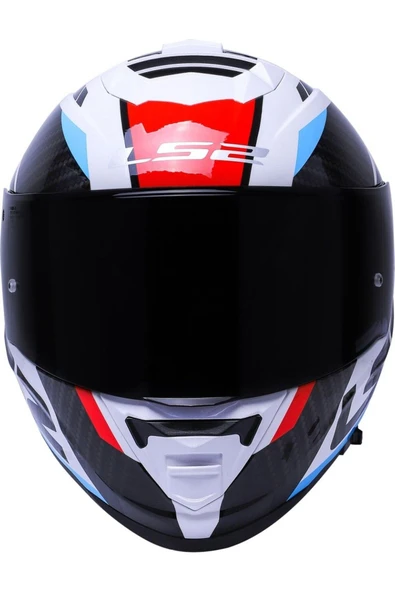 LS2 Storm 2 Racer Beyaz Kapalı Motosiklet Kaskı Siyah Camlı - Resim 5