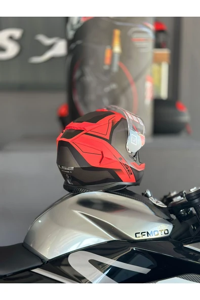 LS2 Storm 2 Faster Mat Kırmızı-tıtanıum Motosiklet Kaskı Ecr 22.06 Sertifikalı - Resim 2