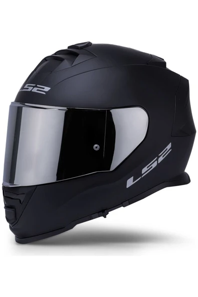 LS2 Storm 2 Mat Siyah Full Face Motosiklet Kaskı Gri Camlı ürün görseli