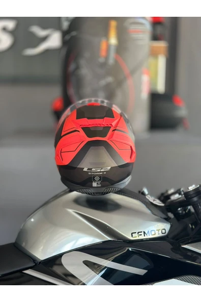 LS2 Storm 2 Faster Mat Kırmızı-tıtanıum Motosiklet Kaskı Ecr 22.06 Sertifikalı - Resim 4