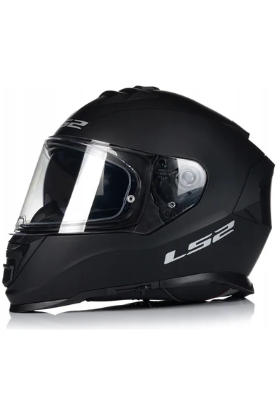 LS2 Storm 2 Mat Siyah Full Face Motosiklet Kaskı Şefaf Camlı ürün görseli