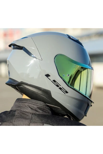 LS2 Stream 2 Nardo Gri Kapalı Motosiklet Kaskı Gold Camlı ürün görseli