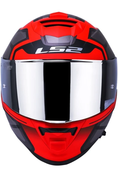LS2 Storm 2 Faster Mat Kırmızı Fullface Motosiklet Kaskı Gri Camlı - Resim 3