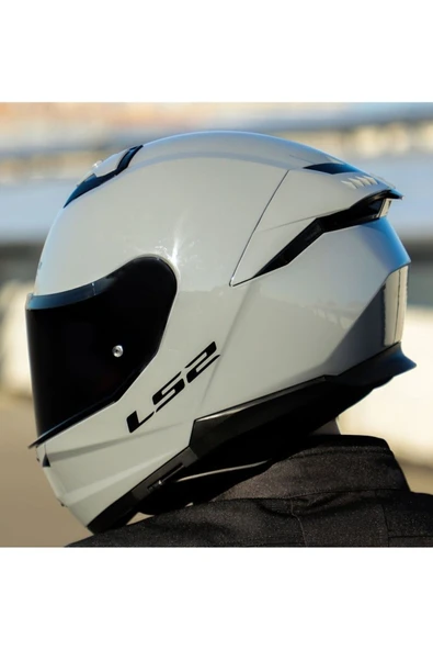 LS2 Stream 2 Nardo Gri Full Face Motosiklet Kaskı Siyah Camlı - Resim 3