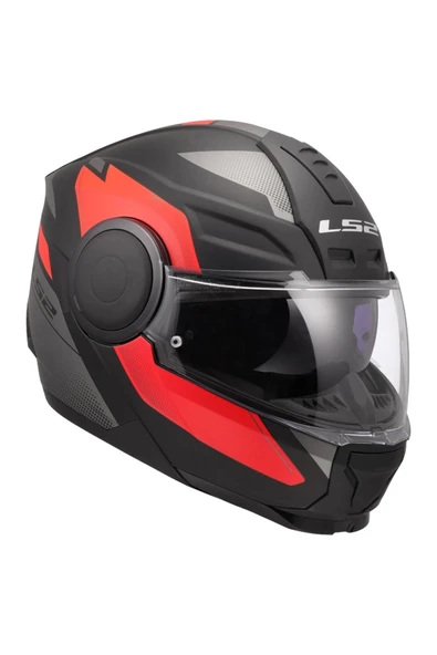 LS2 SCOPE 2 DURIA MAT SİYAH-KIRMIZI KASK - Resim 7