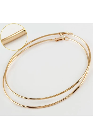 İnce Boru Metal Halka Küpe 8-9-10 cm - Resim 4