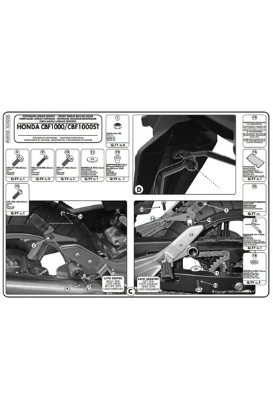 Kappa Klxr208 Honda Cbf 1000 - St (10-14) Yan Çanta Ta?ıyıcı - Resim 4