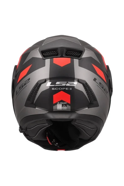 LS2 SCOPE 2 DURIA MAT SİYAH-KIRMIZI KASK - Resim 4
