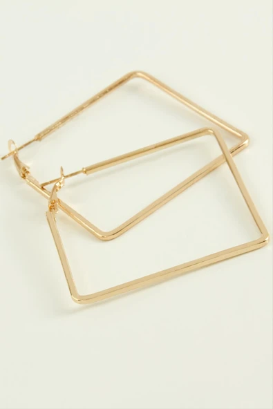 Kare Halka Küpe 5,5 cm - Resim 2