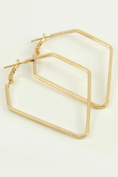 Dörtgen Halka Küpe 7 cm - Resim 2