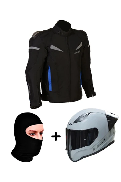 LS2 PROHEL COLOMBIA MONT SİYAH-MAVİ+RAPID 2 RACE NARDO GRİ KASK+Prohel Balaklava ürün görseli