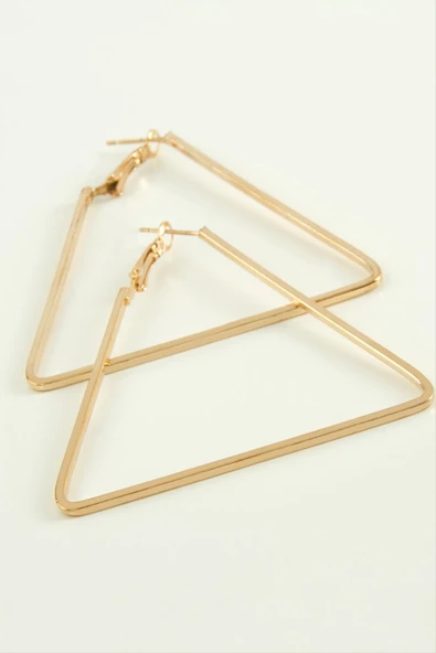 Üçgen Halka Küpe 4,5 cm - Resim 2