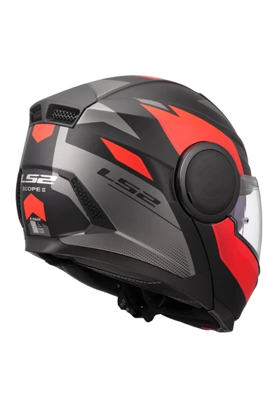 LS2 SCOPE 2 DURIA MAT SİYAH-KIRMIZI KASK - Resim 5