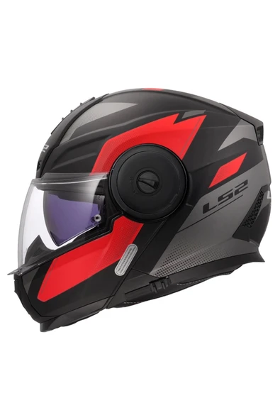 LS2 SCOPE 2 DURIA MAT SİYAH-KIRMIZI KASK - Resim 2