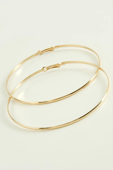 Düz Metal Halka Küpe 9-10 cm - 3