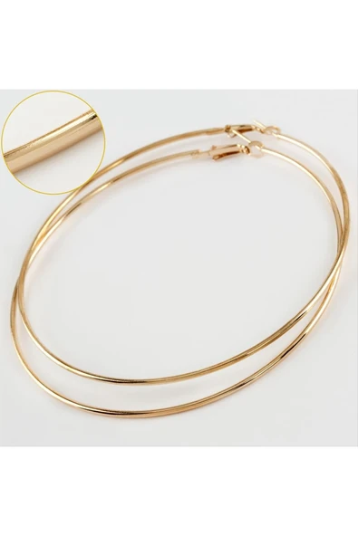 İnce Boru Metal Halka Küpe 8-9-10 cm - Resim 2