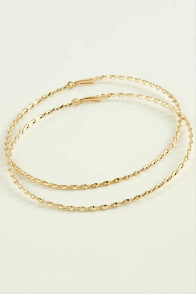 Burgulu Metal Halka Küpe 8-9-10 cm ürün görseli 1