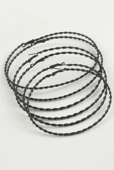 Burgulu Metal Halka Küpe 6 Adet ürün görseli