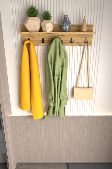 Portmanto Duvar Askılığı Elbise Askılığı Çam 80 Cm ürün görseli