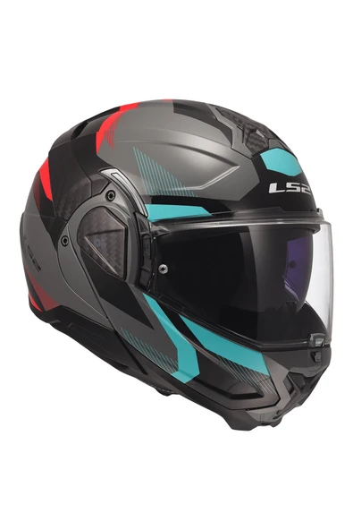 LS2 ADVANT 2 TRIPLE GRİ-KIRMIZI-SİYAH- KASK - Resim 4