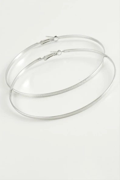 Noktalı Metal Halka Küpe 8-10 cm - Resim 2