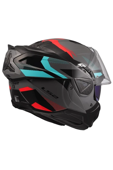 LS2 ADVANT 2 TRIPLE GRİ-KIRMIZI-SİYAH- KASK - Resim 7