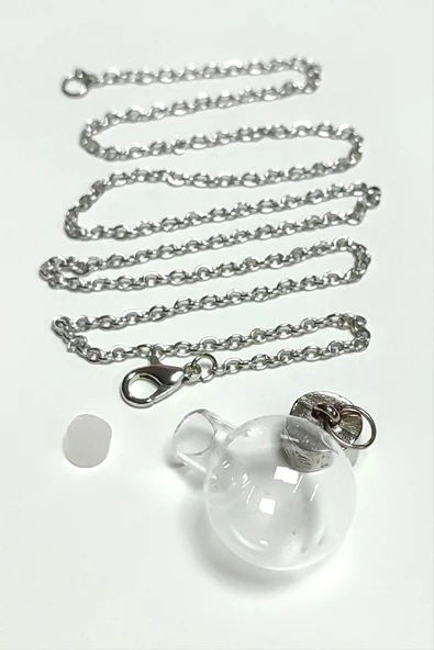 Metal Kapaklı Boş Fanus Canlı Kolye - Resim 5