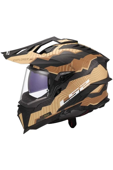 LS2 EXPLORER C KARBON TRICK MAT KAHVE- KASK - 2