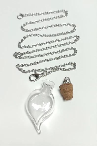 Mantar Kapaklı Boş Fanus Canlı Kolye - Resim 4