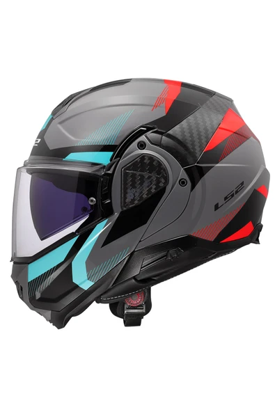 LS2 ADVANT 2 TRIPLE GRİ-KIRMIZI-SİYAH- KASK - Resim 5