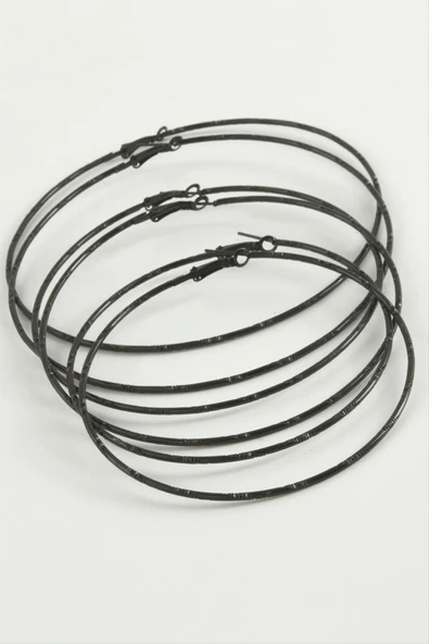 Noktalı Metal Halka Küpe 6 Adet - Resim 2