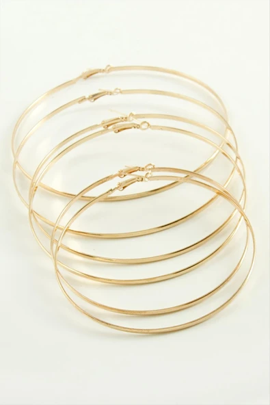 Düz Metal Halka Küpe 6 Adet ürün görseli