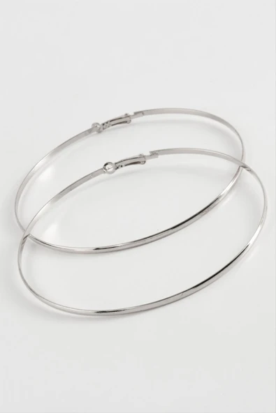 Düz Metal Halka Küpe 8-9-10 cm - Resim 2