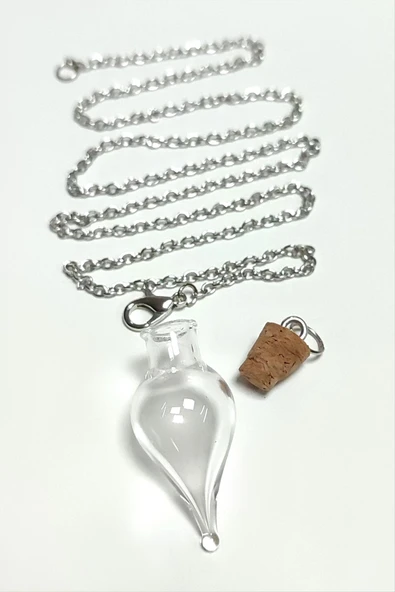 Mantar Kapaklı Boş Fanus Canlı Kolye - Resim 2