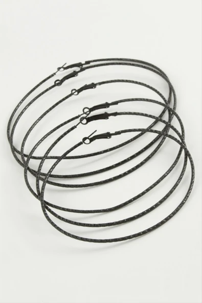 Zikzak Desenli Metal Halka Küpe 6 Adet ürün görseli 1