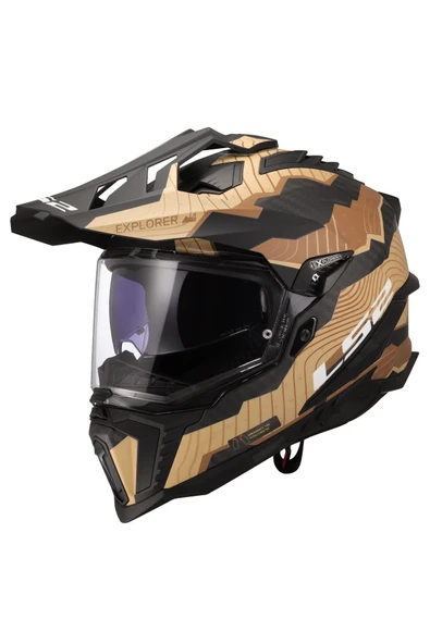 LS2 EXPLORER C KARBON TRICK MAT KAHVE- KASK