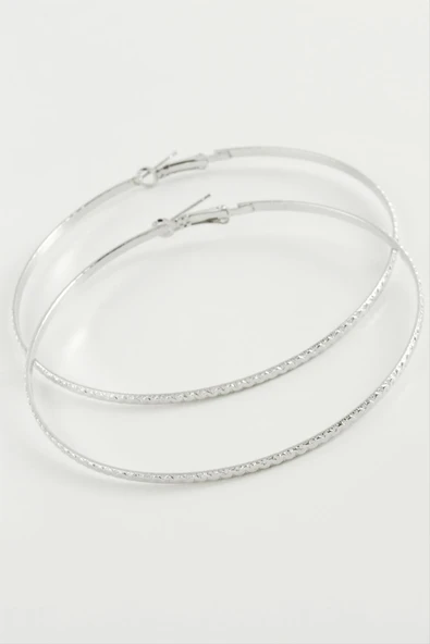 Burgulu Zikzak Metal Halka Küpe 8-9-10 cm ürün görseli