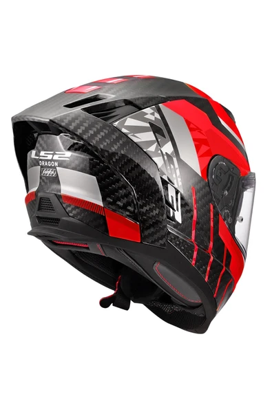 LS2 DRAGON KARBON TRAX KASK - Resim 3