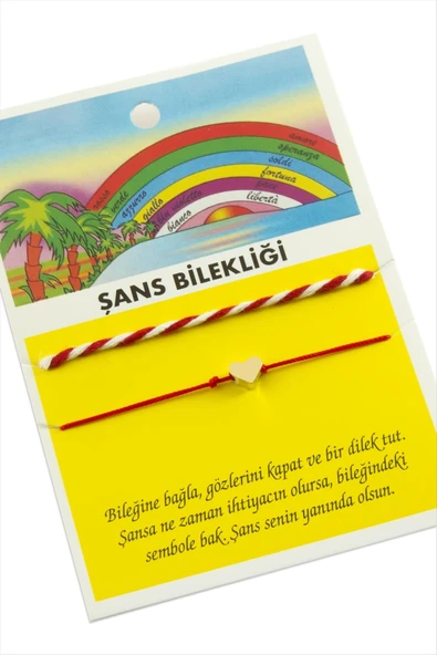 Kalp Şans İp Bileklik - Resim 3
