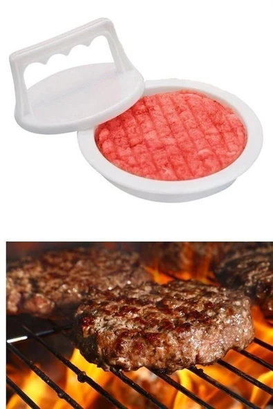 Hamburger Ve Köfte Şekillendirici Köfte Kalıbı Pratik Burger Pres Aparatı - Resim 6