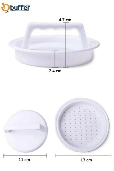 Hamburger Ve Köfte Şekillendirici Köfte Kalıbı Pratik Burger Pres Aparatı - Resim 8