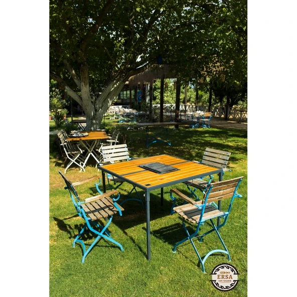 Katlanır mangal masası 100 x100 cm Kamp-karavan  model - 4