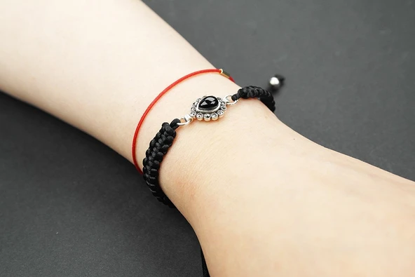 DAMLA  OLTU TAŞI GÜMÜŞ ÇERÇEVE  AYARLANABİLİR  BİLEKLİK - Resim 2