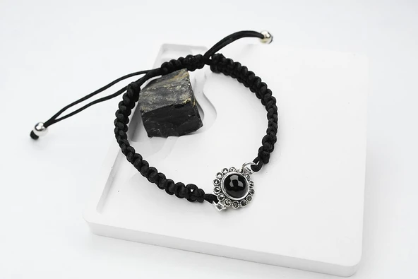 GONCA  OLTU TAŞI GÜMÜŞ ÇERÇEVE  AYARLANABİLİR  BİLEKLİK ürün görseli