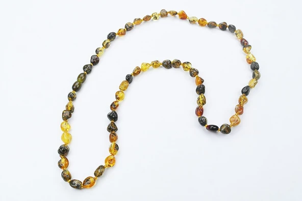 Anadolu Işıltısı Doğal Kesim Damla Kehribar Yetişkin Kolye - Resim 2