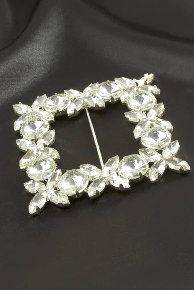 Çiçek Kare Taşlı Kemer Tokası ürün görseli