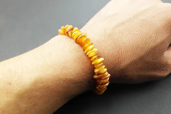 Doğal Kesim Damla Kehribar Yetişkin Bileklik ürün görseli