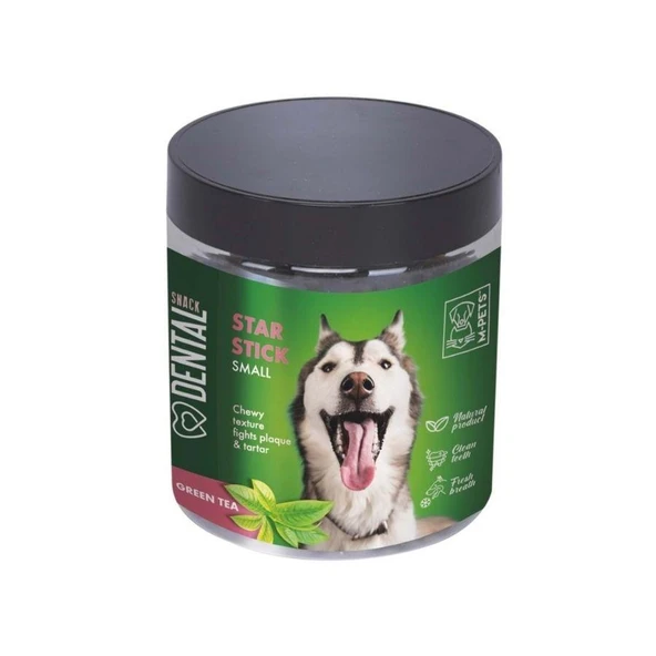 M-Pets Star Stick Yeşil Çaylı Diş Sağlığı Destekleyici Küçük ve Orta Irk Köpek Ödülü 170 Gr ürün görseli 1