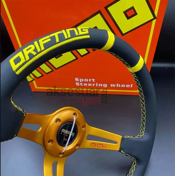 Renault Broadway Sabit Göbek-35cm Sarı Drifting Momo Spor Direksiyon - 3